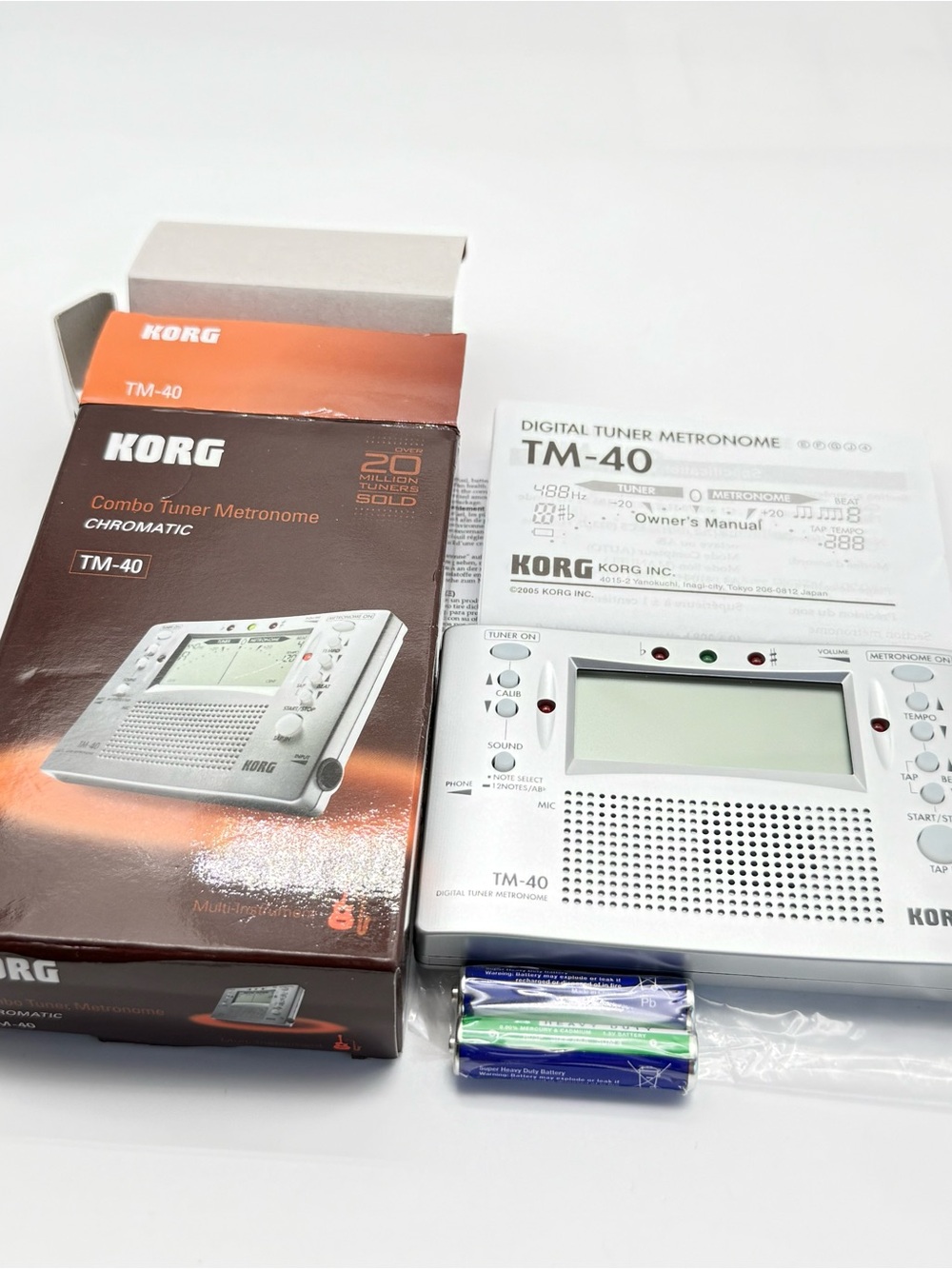 Korg TM-40 Combo Digital Tuner Metronome Chromatic, Open Box, New, Unused